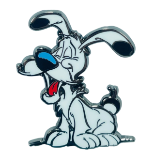 Pins Idefix beim Lachen