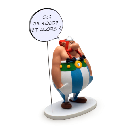 Obelix-Figur - Sprechblase: „oui je boude, et alors ?"