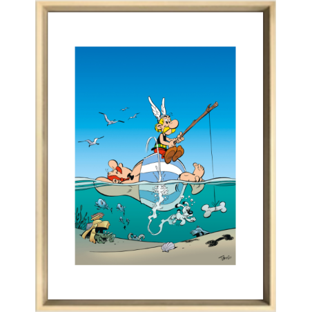 Digigraphie – Asterix und Obelix beim Angeln