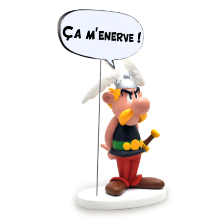 Asterix-Figur - Sprechblase: „ça m'énerve"