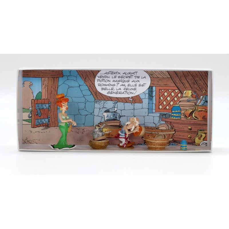 FIGURINE EN RESINE Asterix Atlas Plastoy Scene Hs02 Tapis Volant Village EUR 280,00 - FR