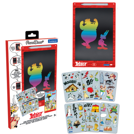 Tablette à dessins e-ink multicolore avec pochoirs Astérix et Obélix Tablette à dessins e-ink multicolore avec pochoirs Astérix et Obélix
