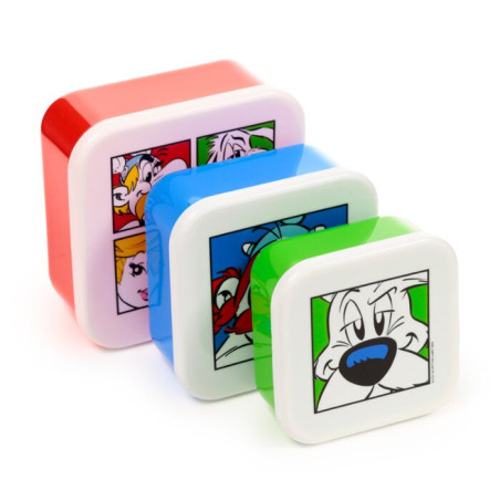 Boîtes repas Astérix et Obélix M/L/XL - Lot de 3 Boîtes repas Astérix et Obélix M/L/XL - Lot de 3